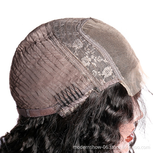 unprocessed virgin indian hair 4*4 curly closure lace wig for black women